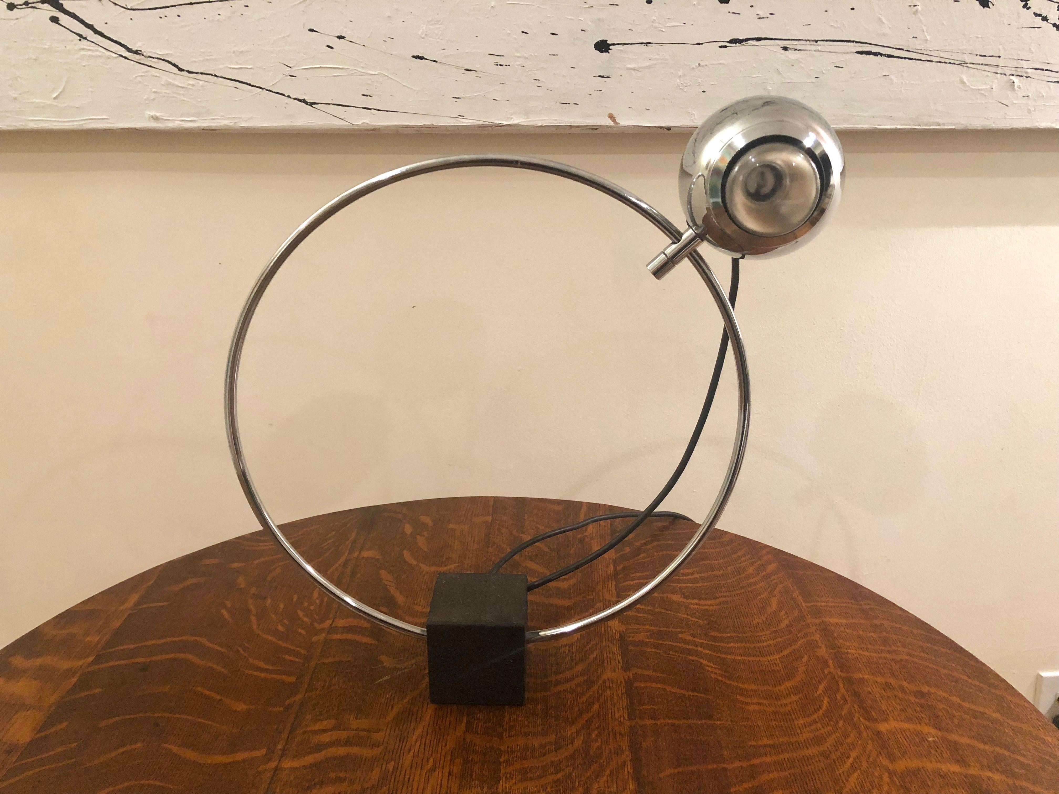 Steel Articulating and Orbiting Table Lamp, USA Circa 1970 For Sale