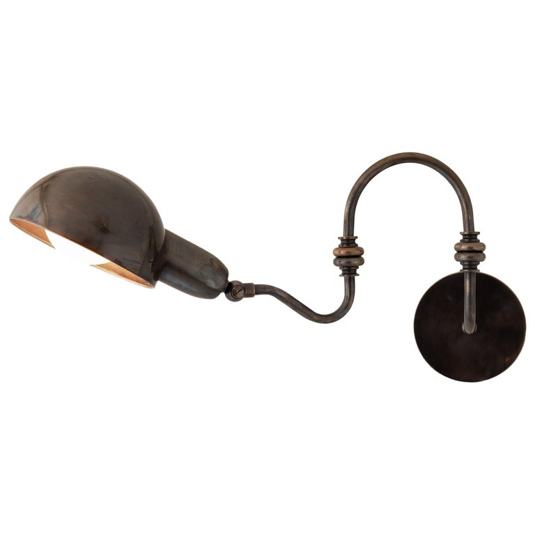 Articulating Brass Gooseneck Sconce, Italy, 21st Century For Sale