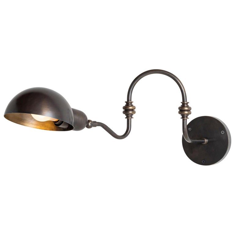 Articulating Brass Gooseneck Sconce, Italy, 21st Century For Sale