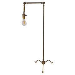 Antique Articulating Brass Reading Floor Lamp in the Classical Style, C. 1900- 1930's
