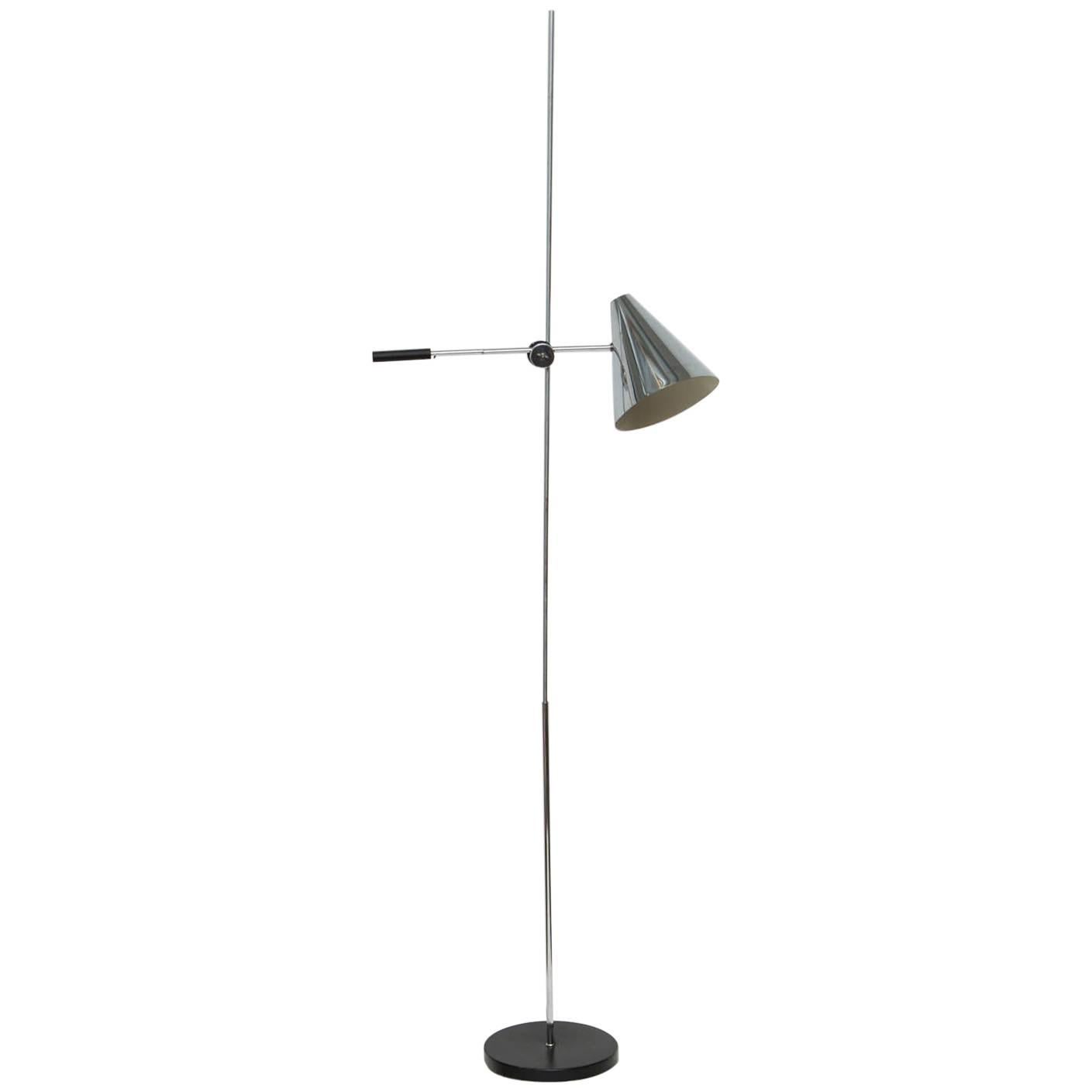 Articulating Chrome Floor Lamp by Robert Sonneman for Laurel For Sale