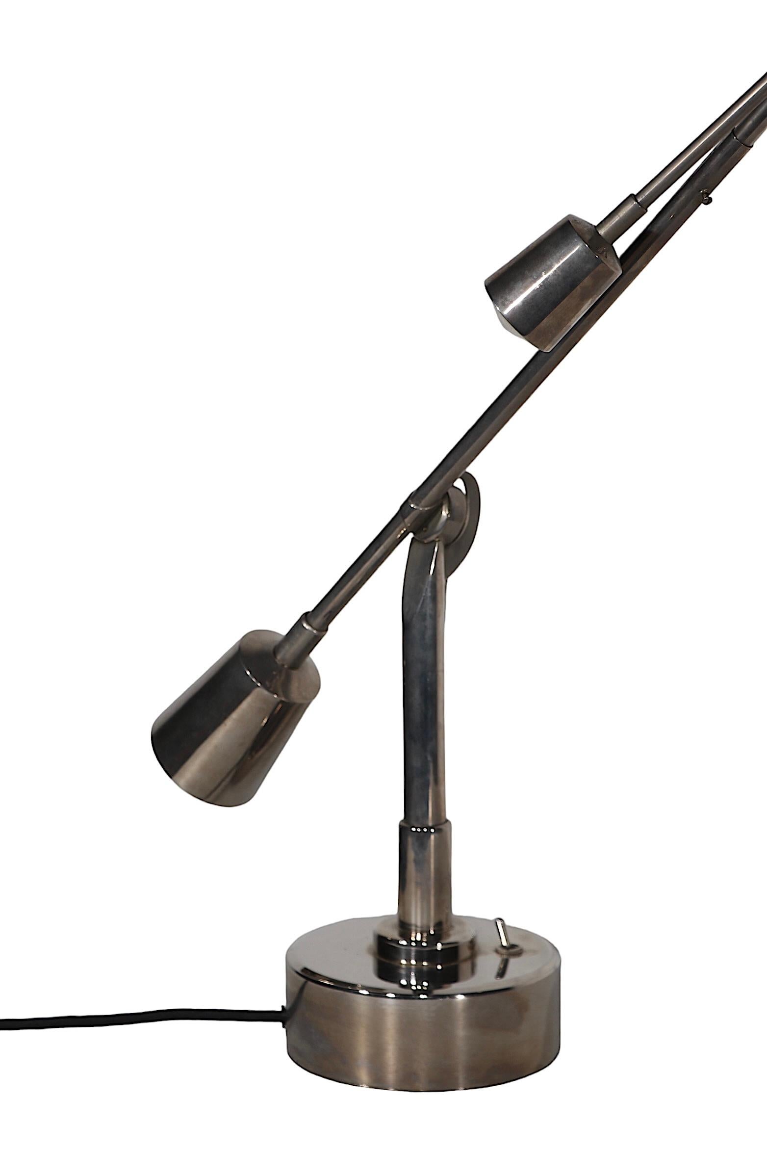International Style Articulating EB 27 Angle Poise Desk Lamp Designed by Buquet, C. 1990's For Sale
