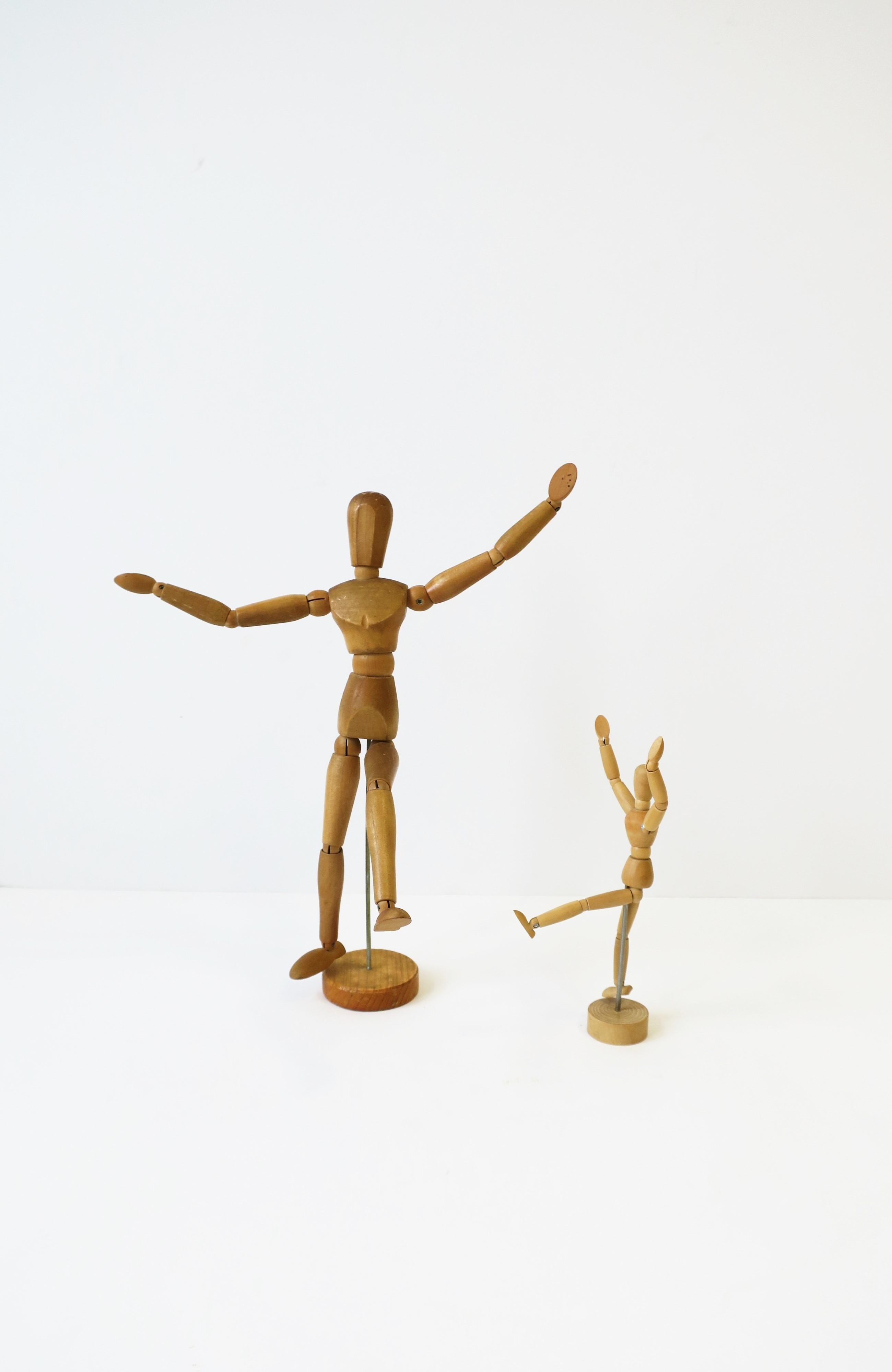 Articulating Wood  Figure Sculpture Piece For Sale 3