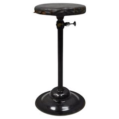 Articulating Industrial Modern Brown Leather Adjustable Work Stool by Peerless