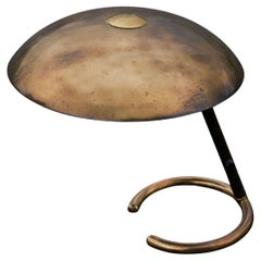 Articulating Italian Table Lamp in Patinated Brass 1950s