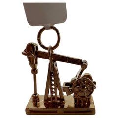 Articulating Oil Well Rare Find charm pendant 14KT solid gold Movable