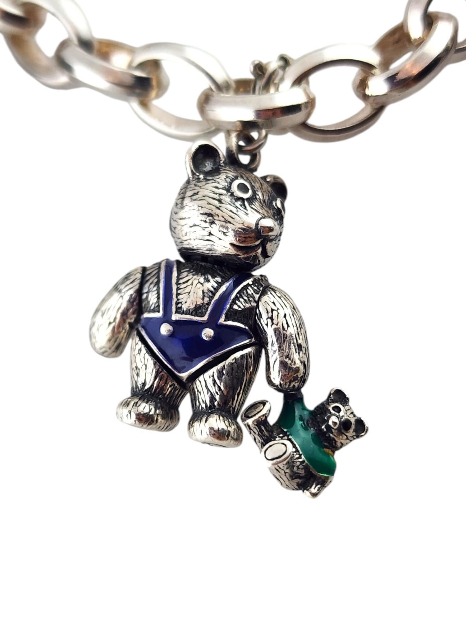Articulating Sterling Silver Enamel Teddy Bear Charm Bracelet

This beautiful sterling silver charm bracelet is decorated with a variety of 4 different adorable teddy bear charms crafted from sterling silver and enamel!

Size: 6 1/4