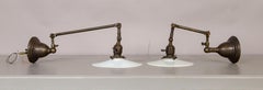 Articulating Victorian Electrified Gas Task Sconces 'Pair'