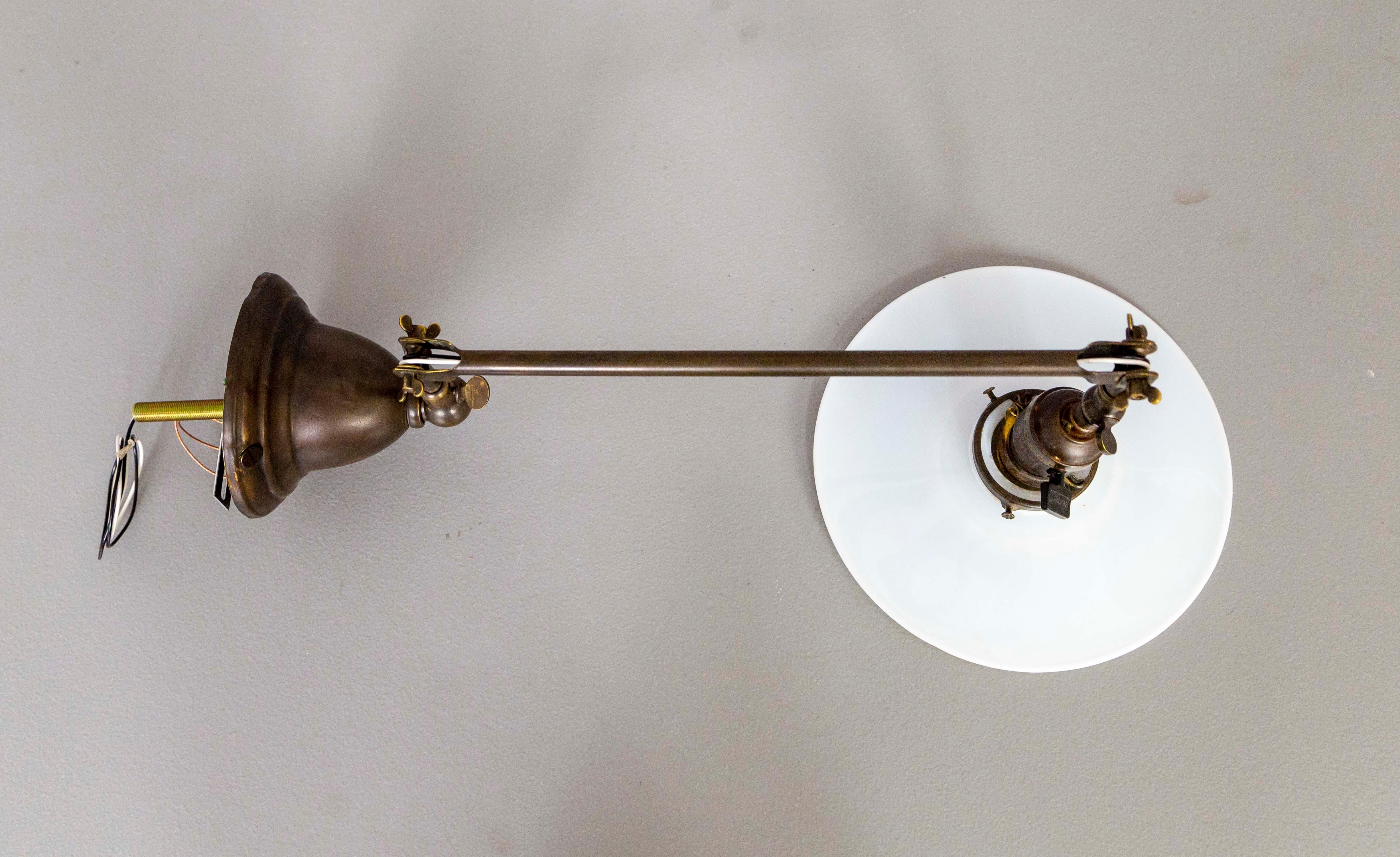 Articulating Victorian Electrified Gas Task Sconces 'Pair' 1