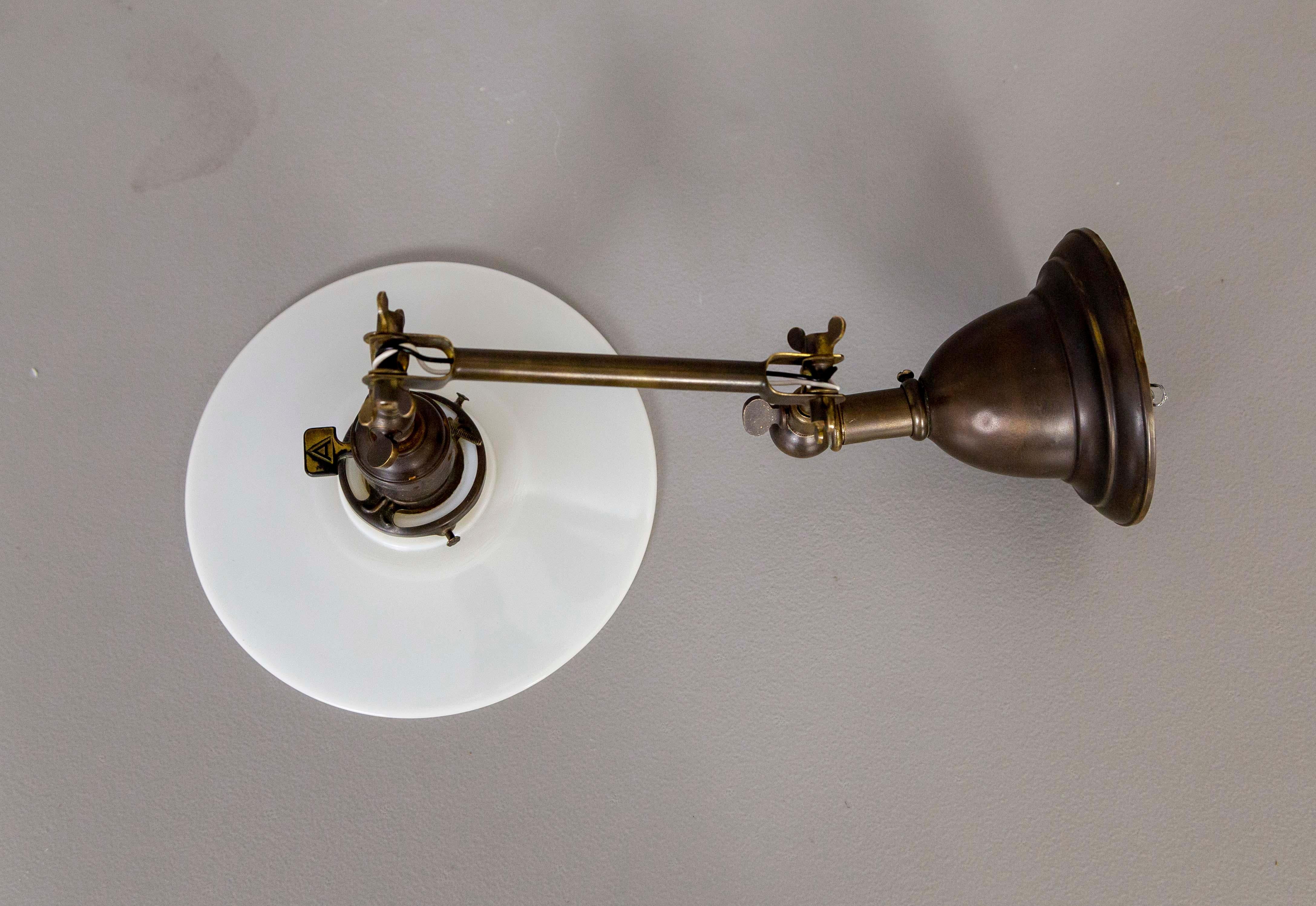 Articulating Victorian Electrified Gas Task Sconces 'Pair' 2