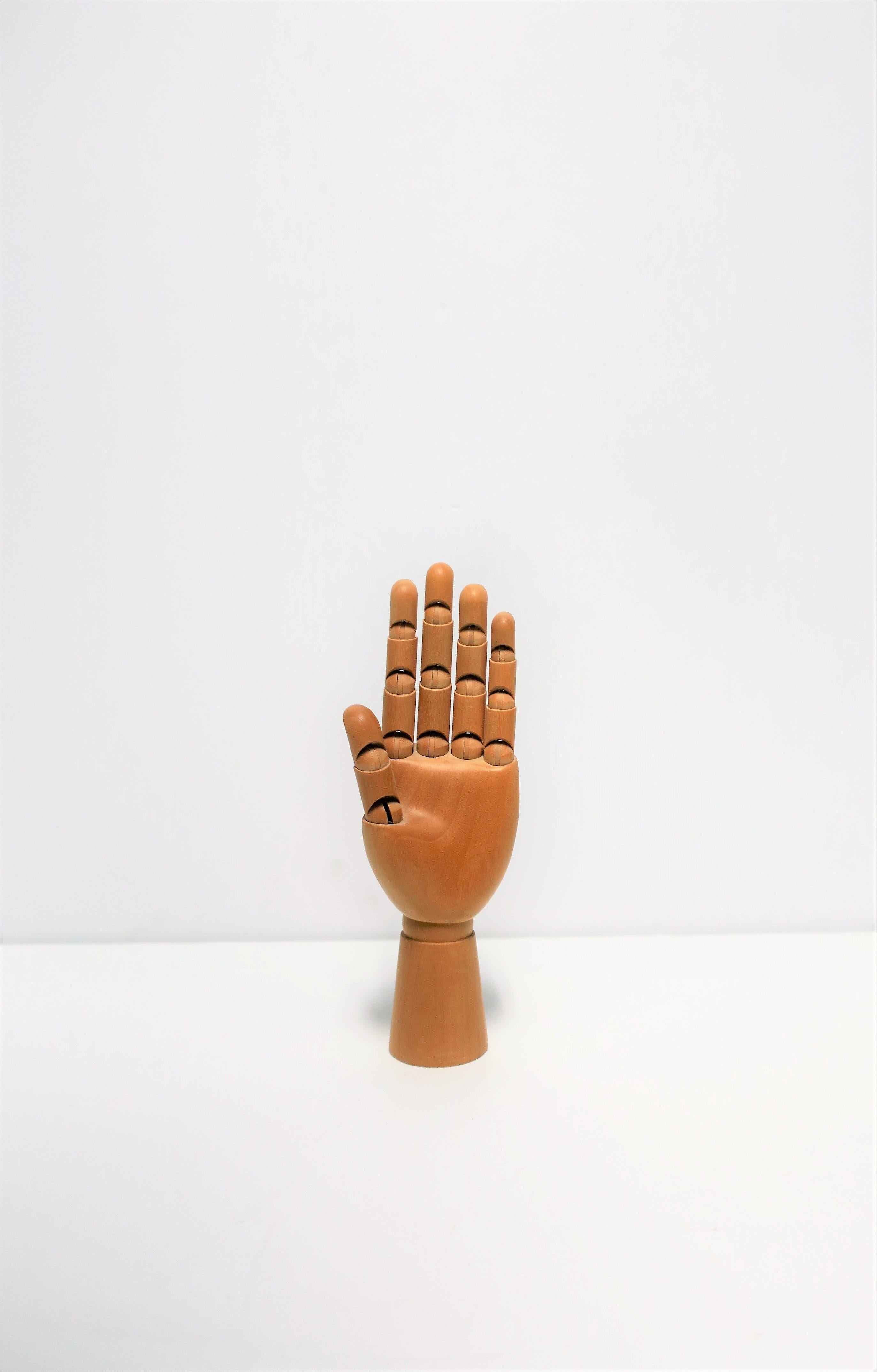 Contemporary Articulating Wood Hand Sculpture Piece