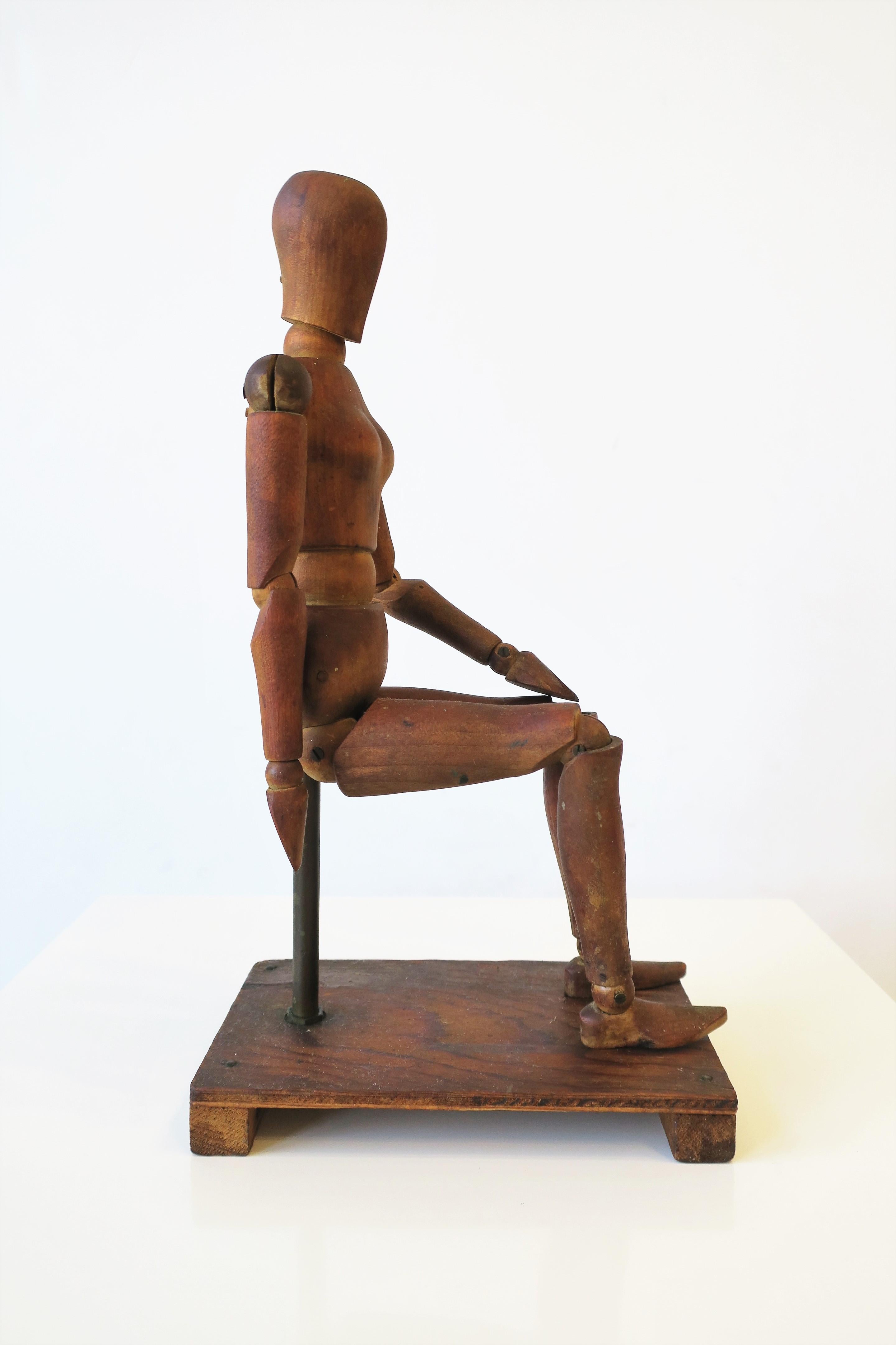 Wood Model Female Figure Sculpture Piece Articulating 2