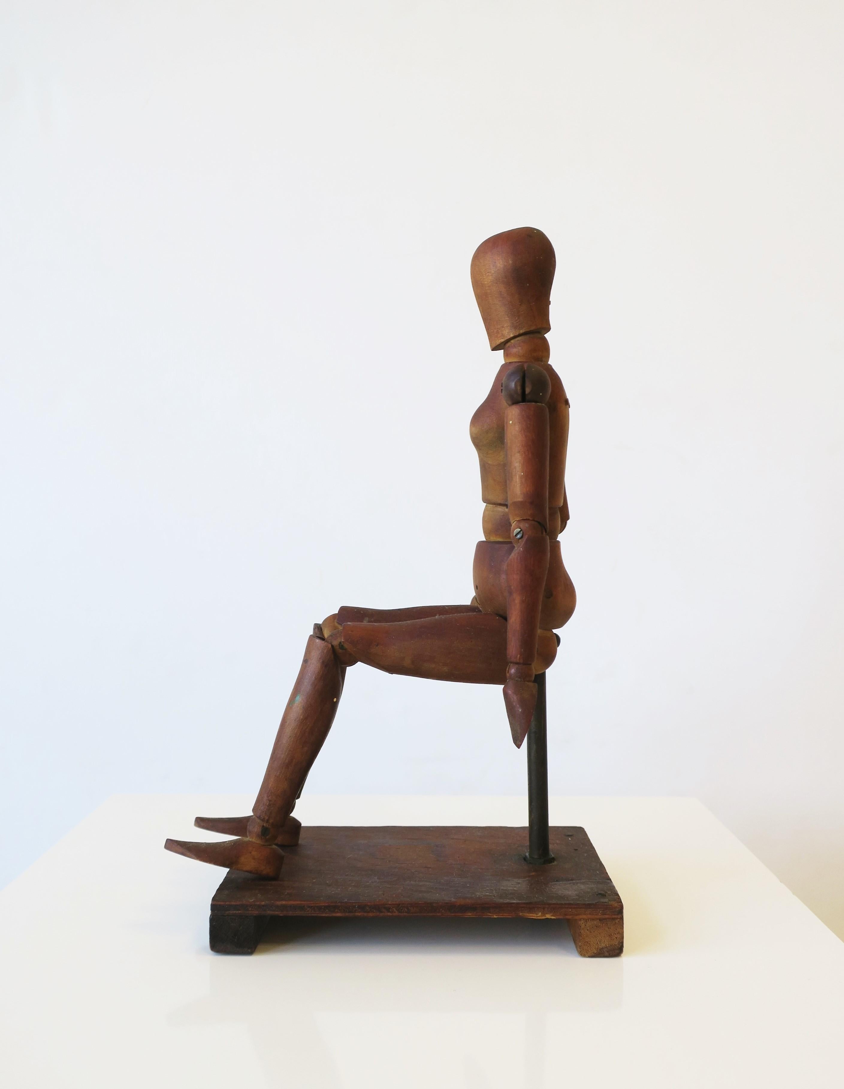 20th Century Wood Model Female Figure Sculpture Piece Articulating