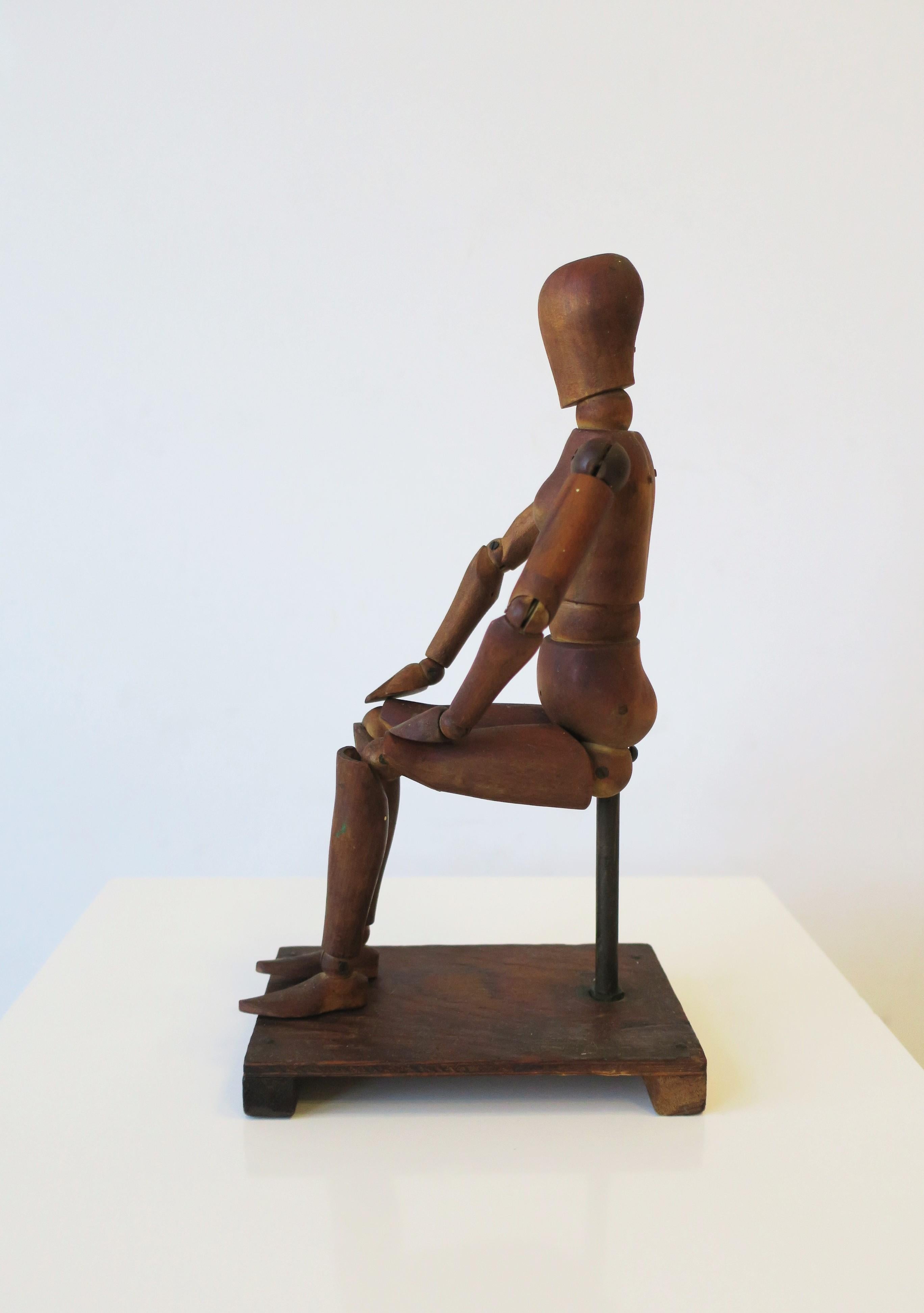 Wood Model Female Figure Sculpture Piece Articulating 1