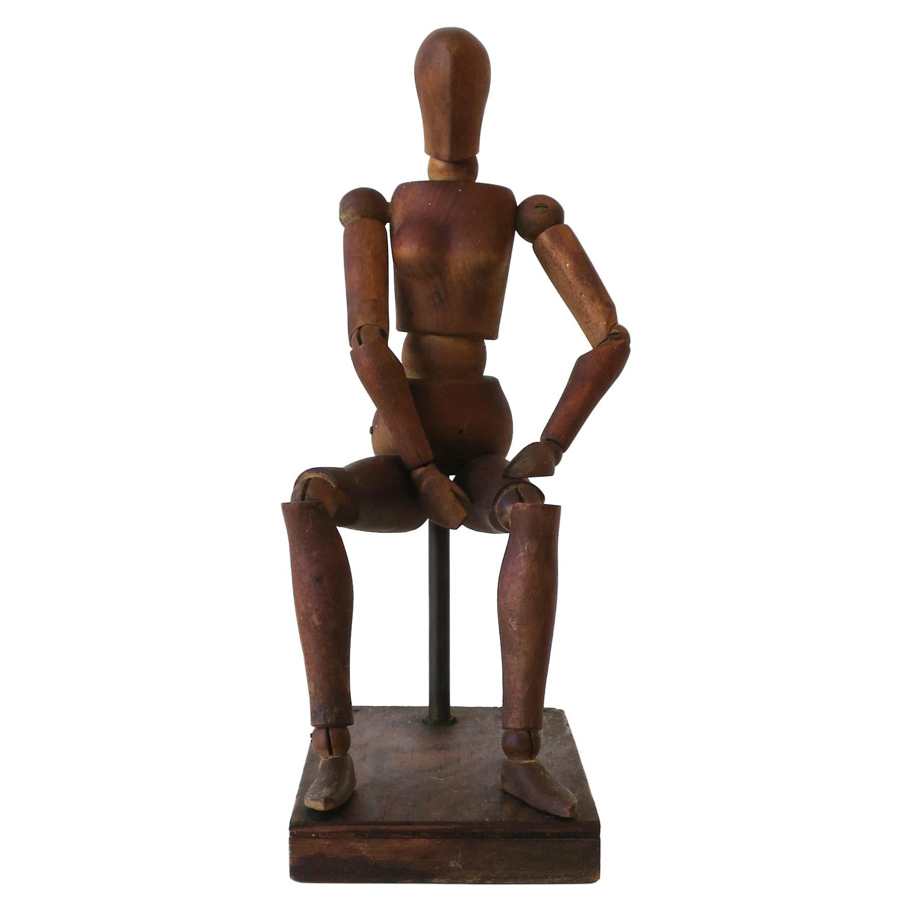 Wood Model Female Figure Sculpture Piece Articulating