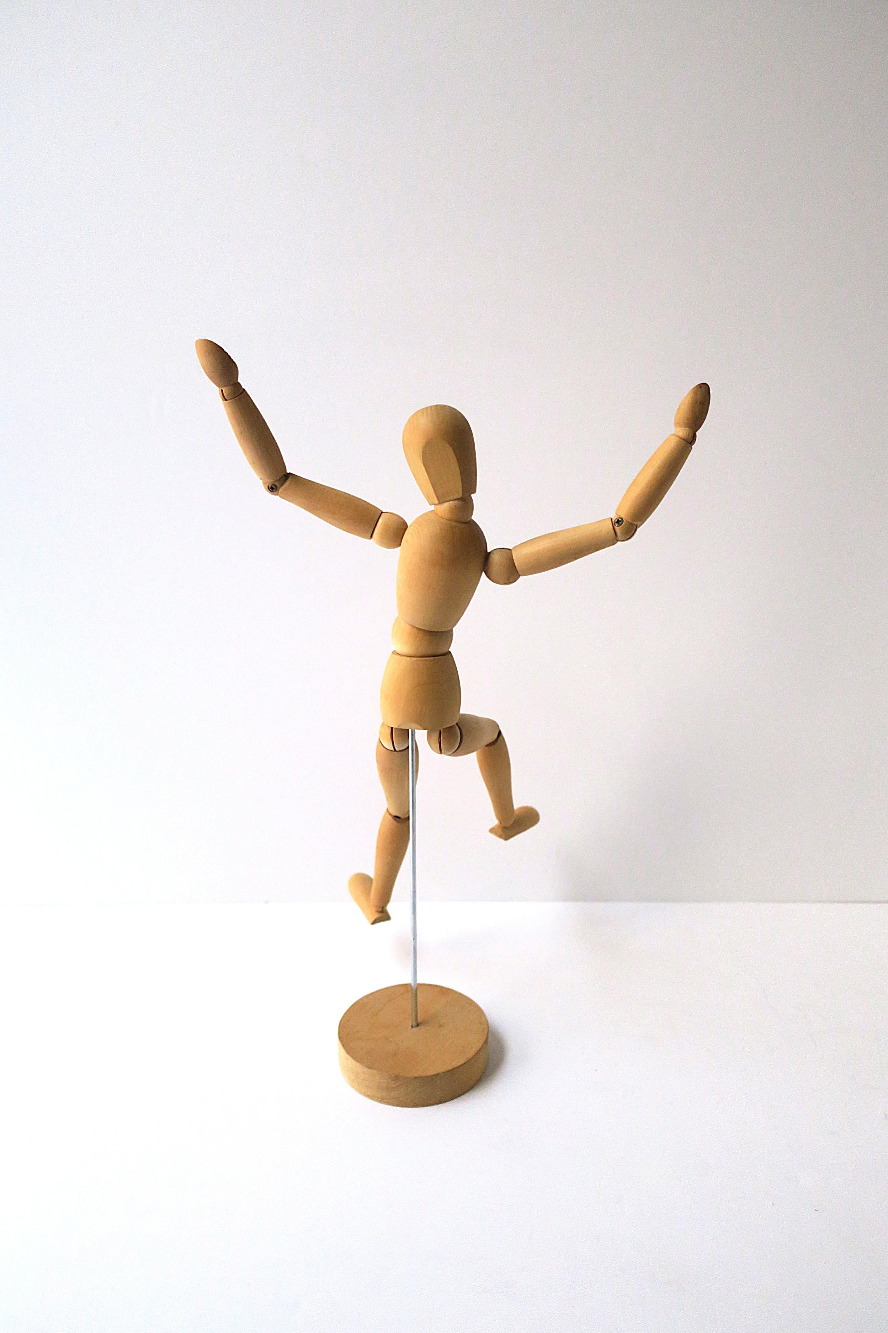 Articulating Wood Model Figure Sculpture For Sale 2