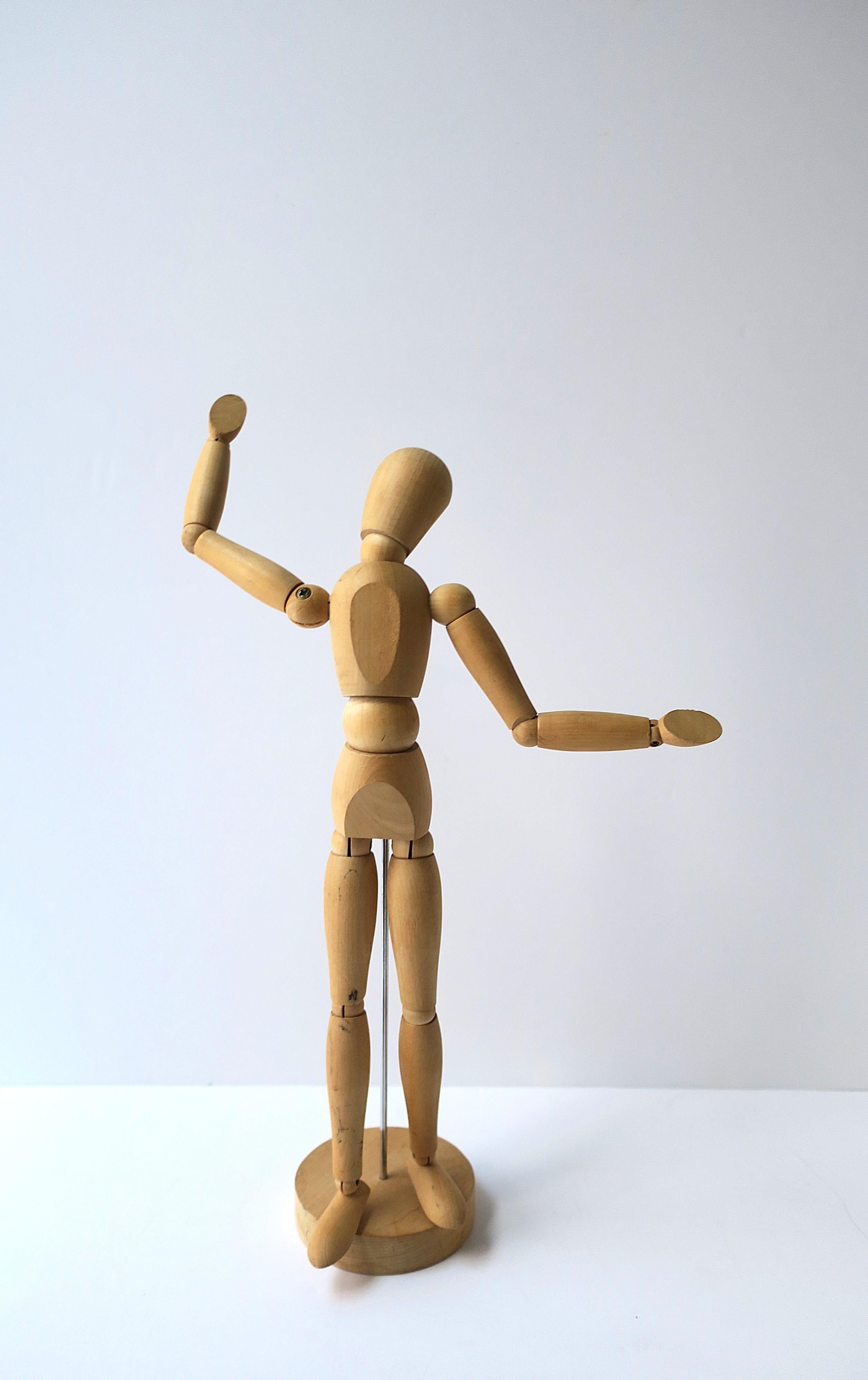 Articulating Wood Model Figure Sculpture For Sale 3