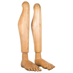 Articulating Wooden Mannequin Feet and Legs, circa 1940