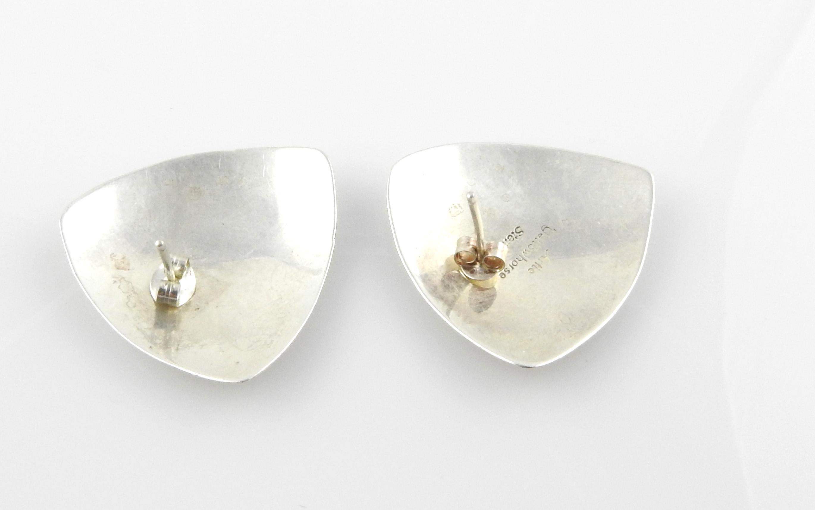 silver triangle earrings