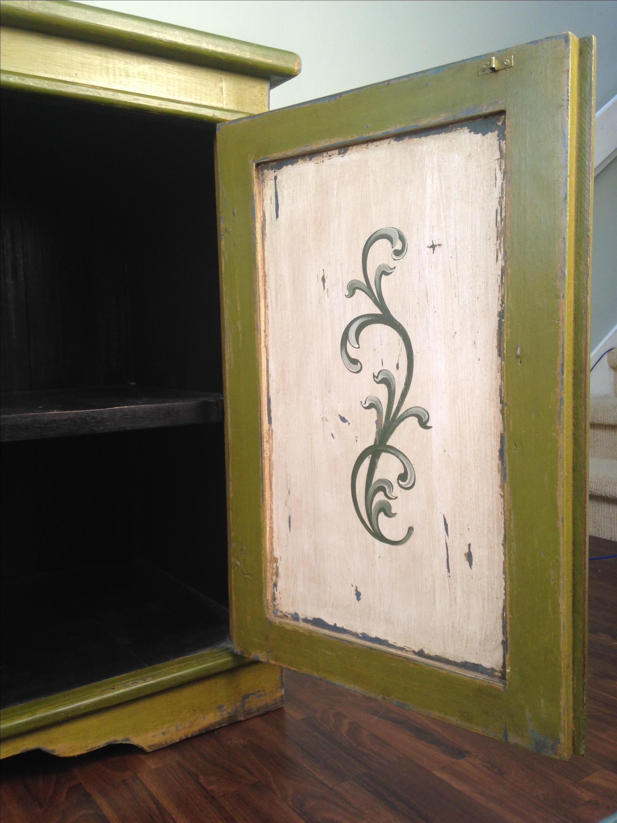 XXIe siècle et contemporain Artiero Brazil - Armoire peinte à la main représentant un palmier tropical