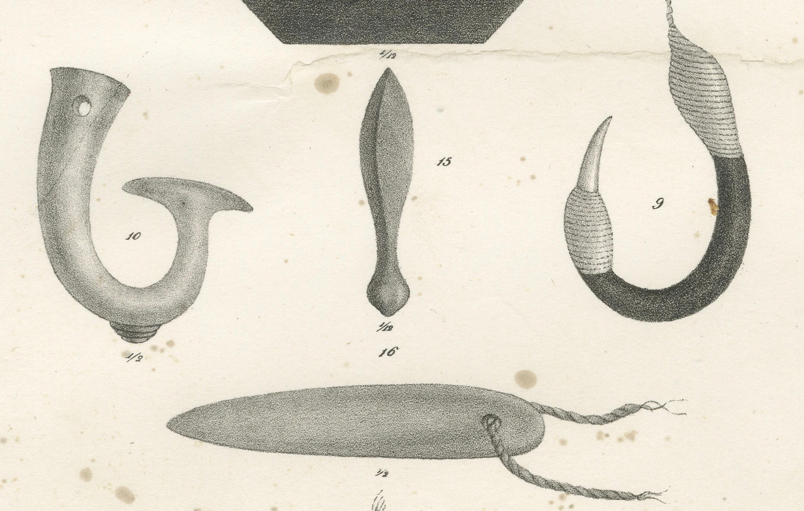 Papier Artifacts de la Nouvelle- Hollande et de la Nouvelle-Zélande : outils, ornements, objets culturels, 1836 en vente