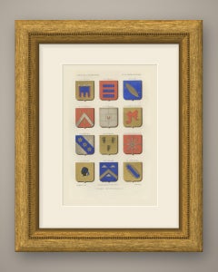 Artificial Figures in Heraldry, Second Plate, Antique Print, 1851