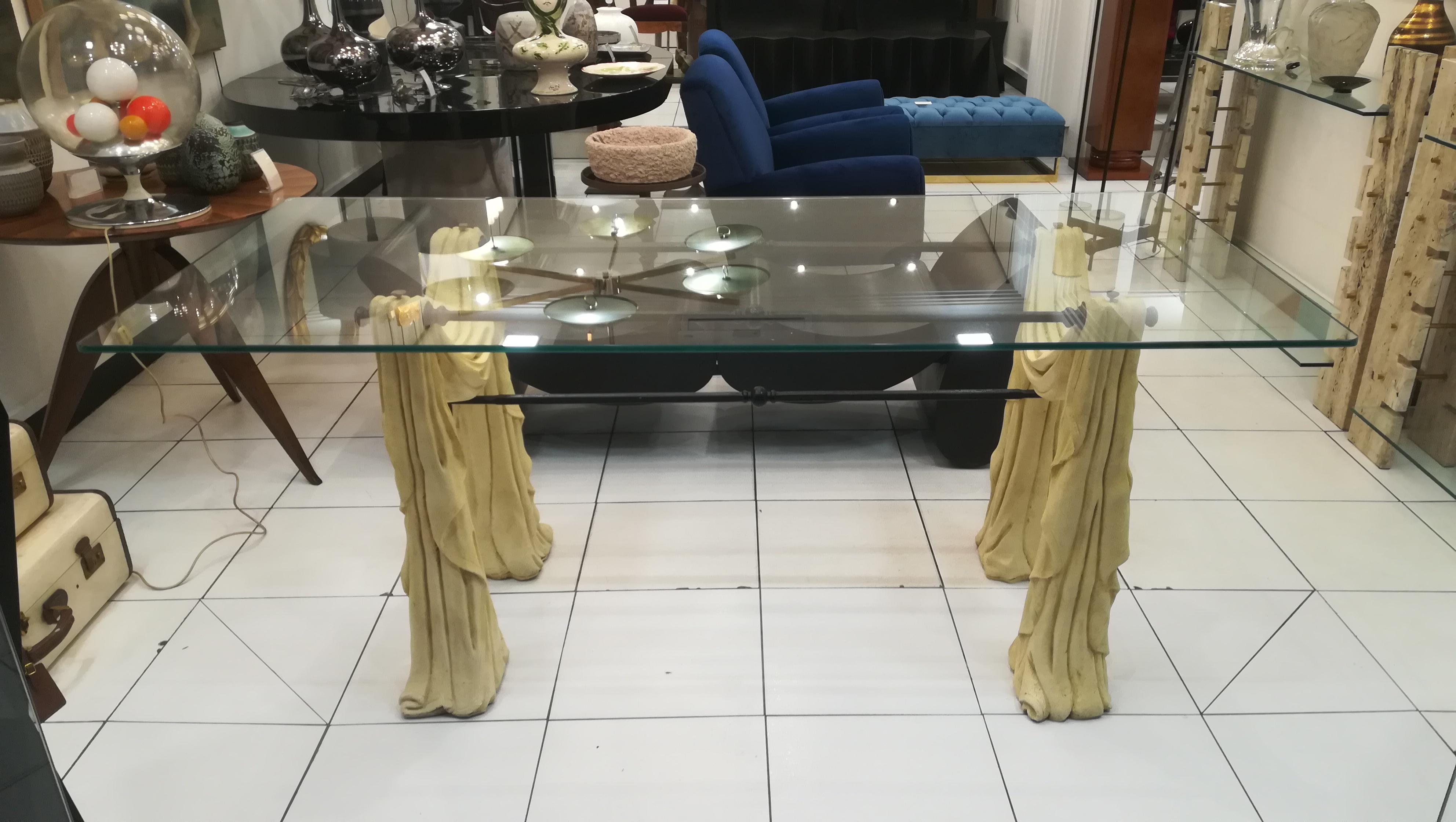 glass and stone dining table