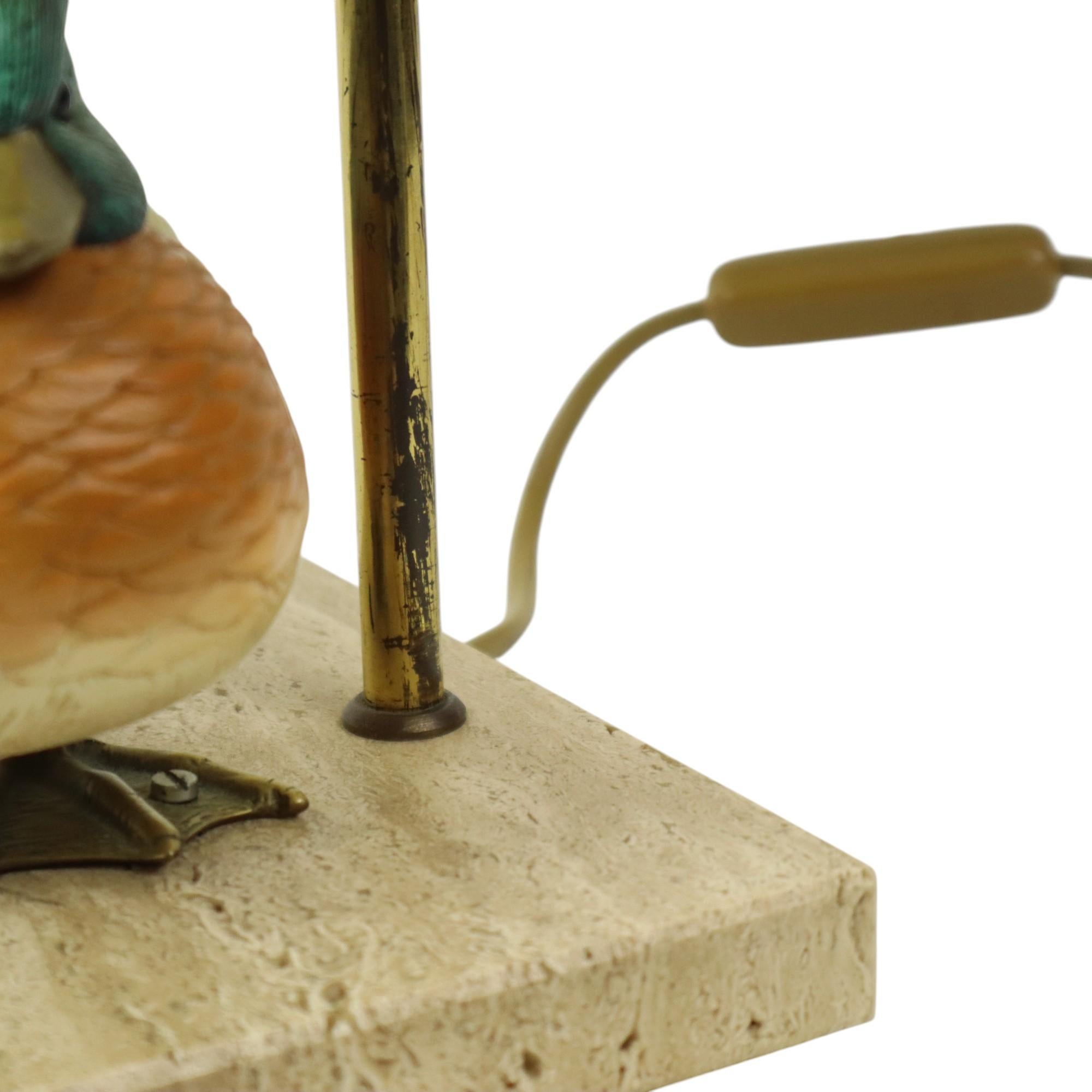 Artiflex Duck Lamp Design Brass Resin Travertine Malevolti For Sale 8