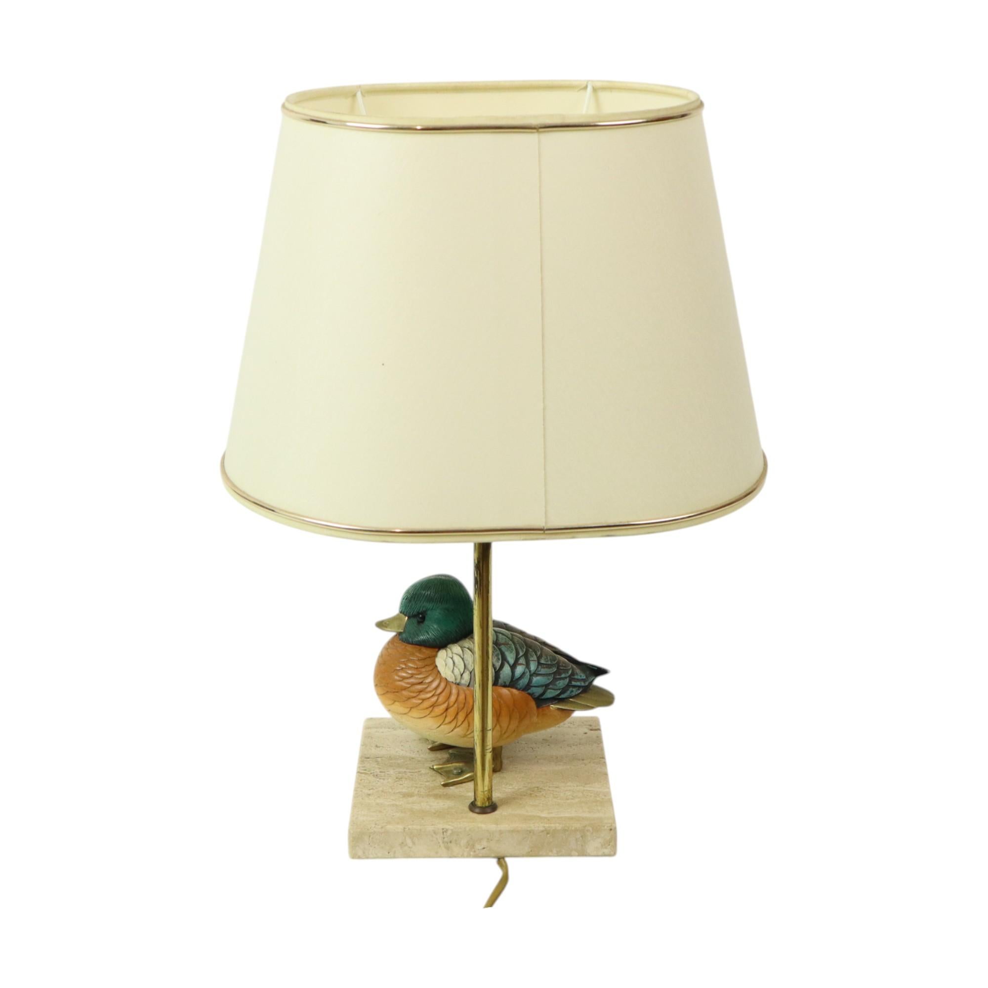 Artiflex Duck Lamp Design Brass Resin Travertine Malevolti For Sale 10