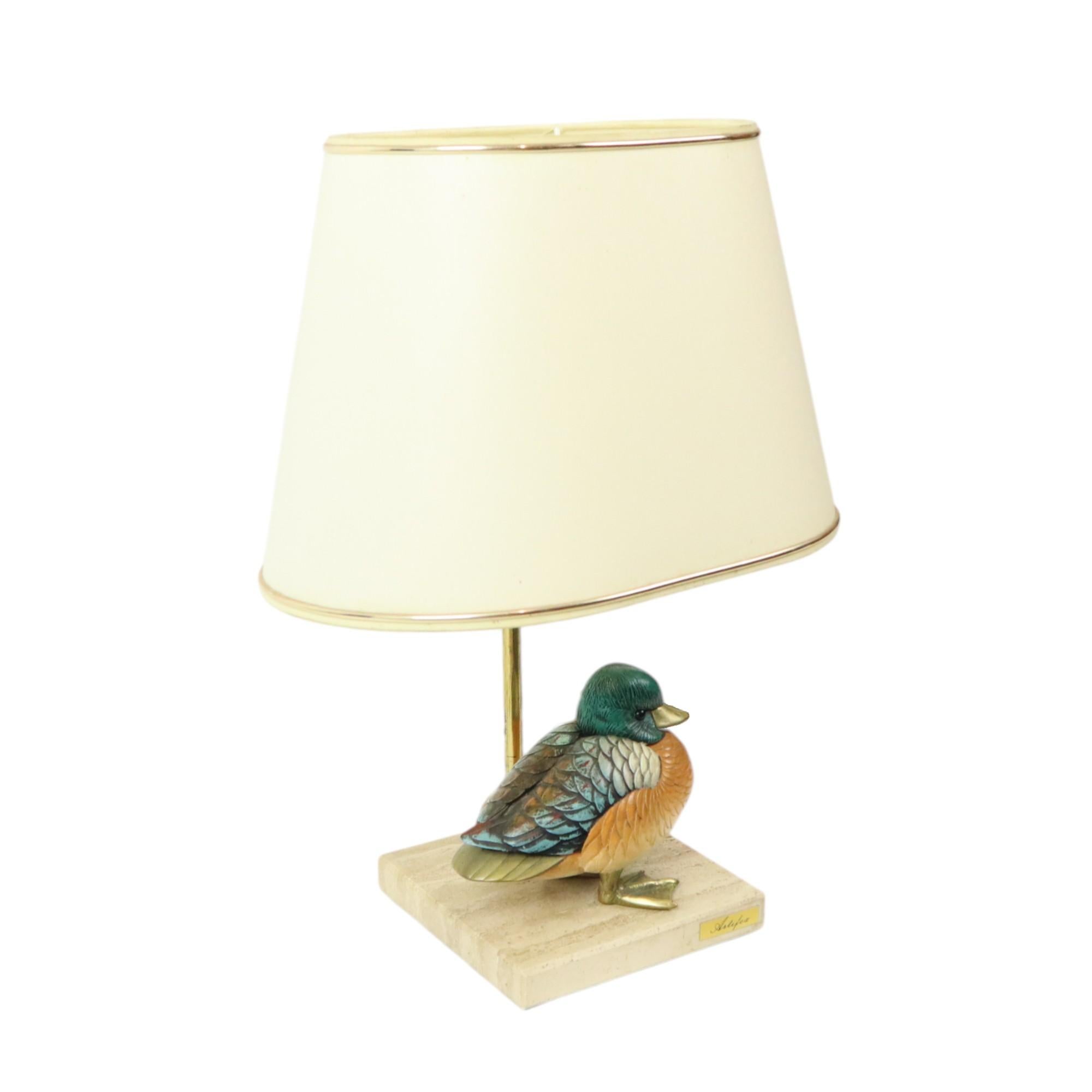 Artiflex Duck Lamp Design Brass Resin Travertine Malevolti In Good Condition For Sale In Poperinge, BE