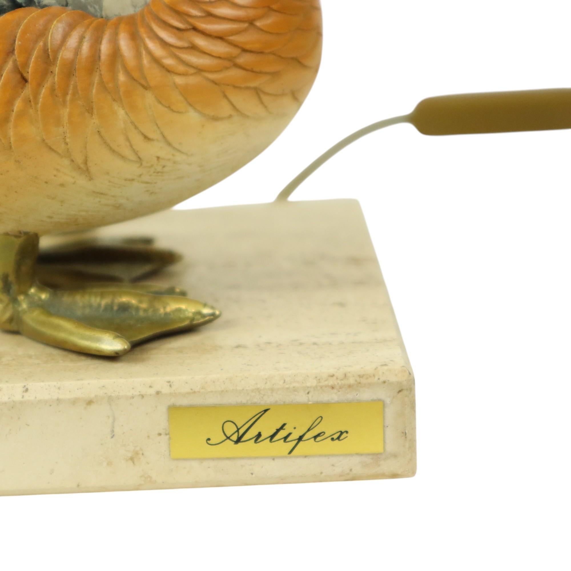 Artiflex Duck Lamp Design Brass Resin Travertine Malevolti For Sale 3