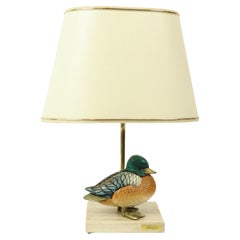 Artiflex Duck Lamp Design Brass Resin Travertine Malevolti