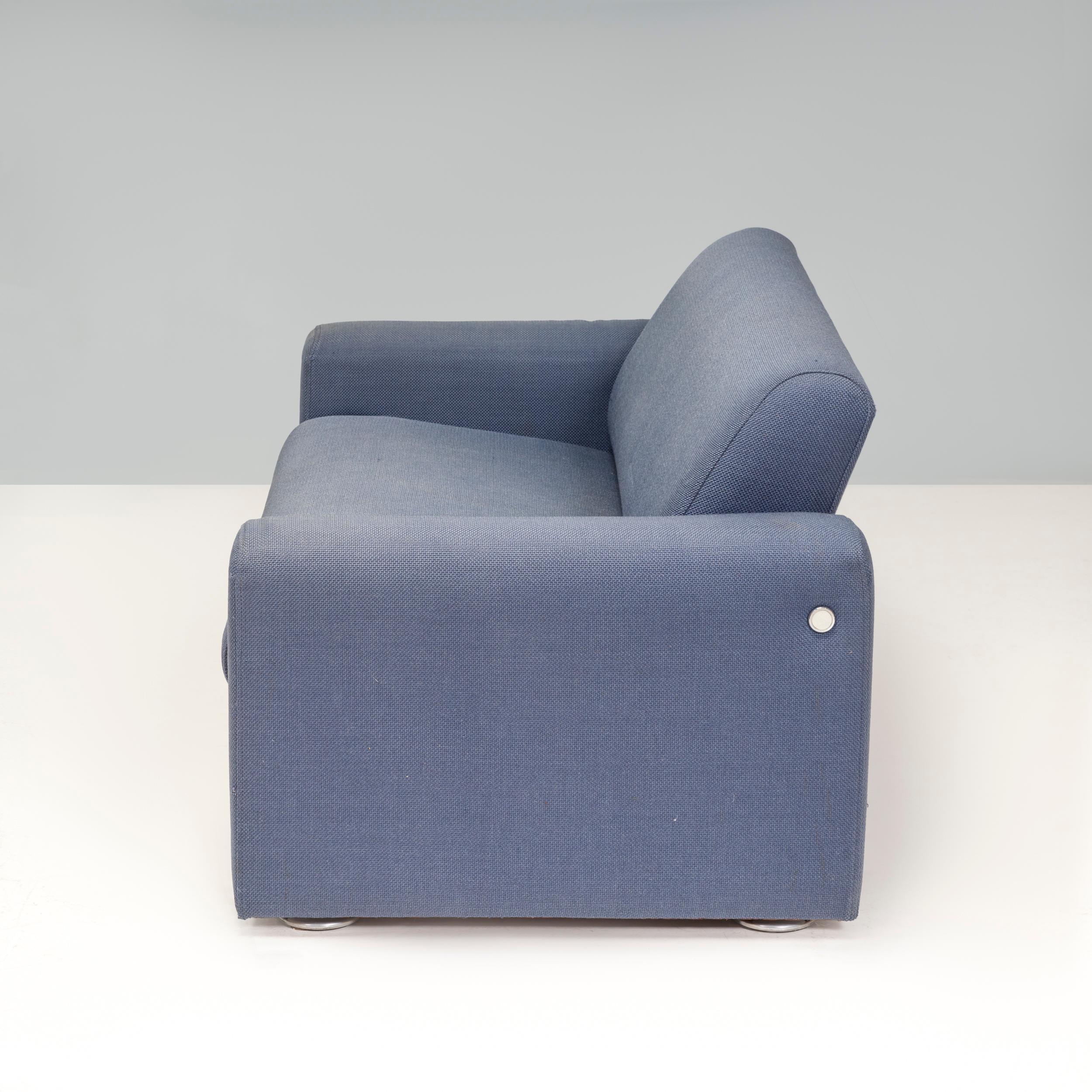 Dutch Artifort 691 Blue Fabric Sofa, 1980s For Sale