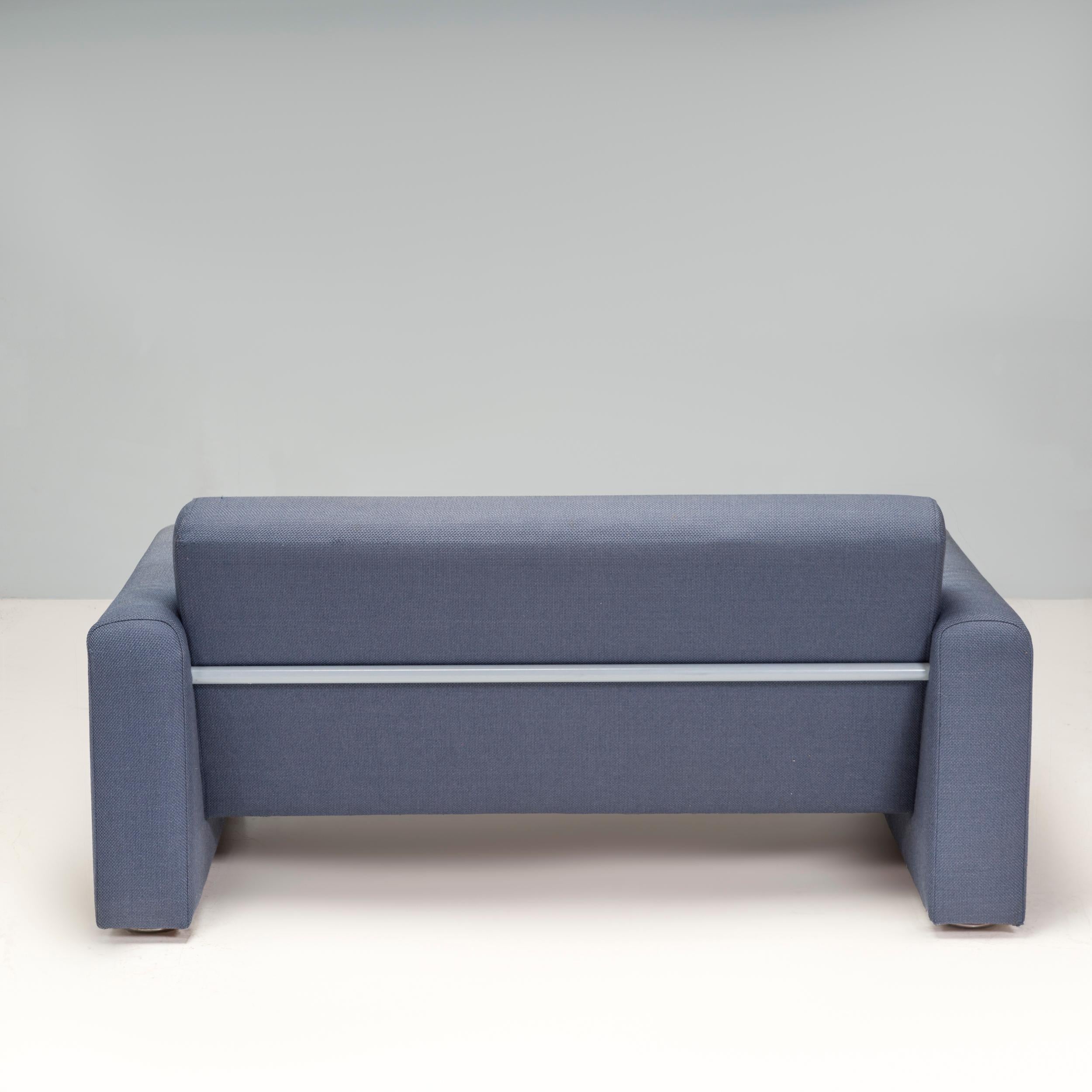 Late 20th Century Artifort 691 Blue Fabric Sofa, 1980s For Sale