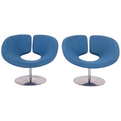 Artifort by Patrick Norguet Apollo Blue Armchairs, Set of 2