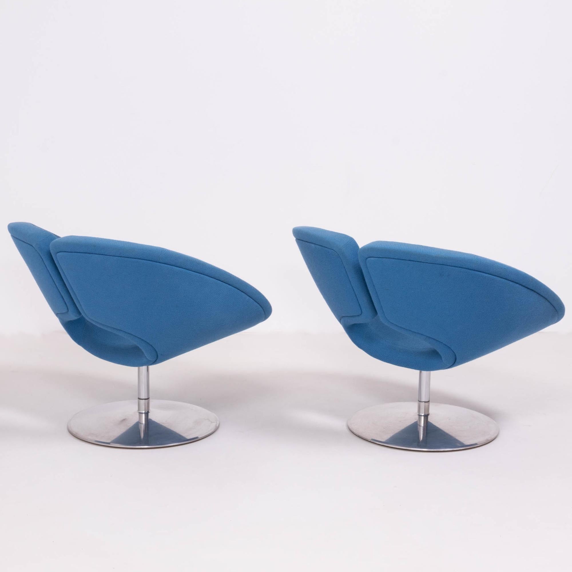 Dutch Artifort by Patrick Norguet Apollo Blue Armchairs, Set of 2