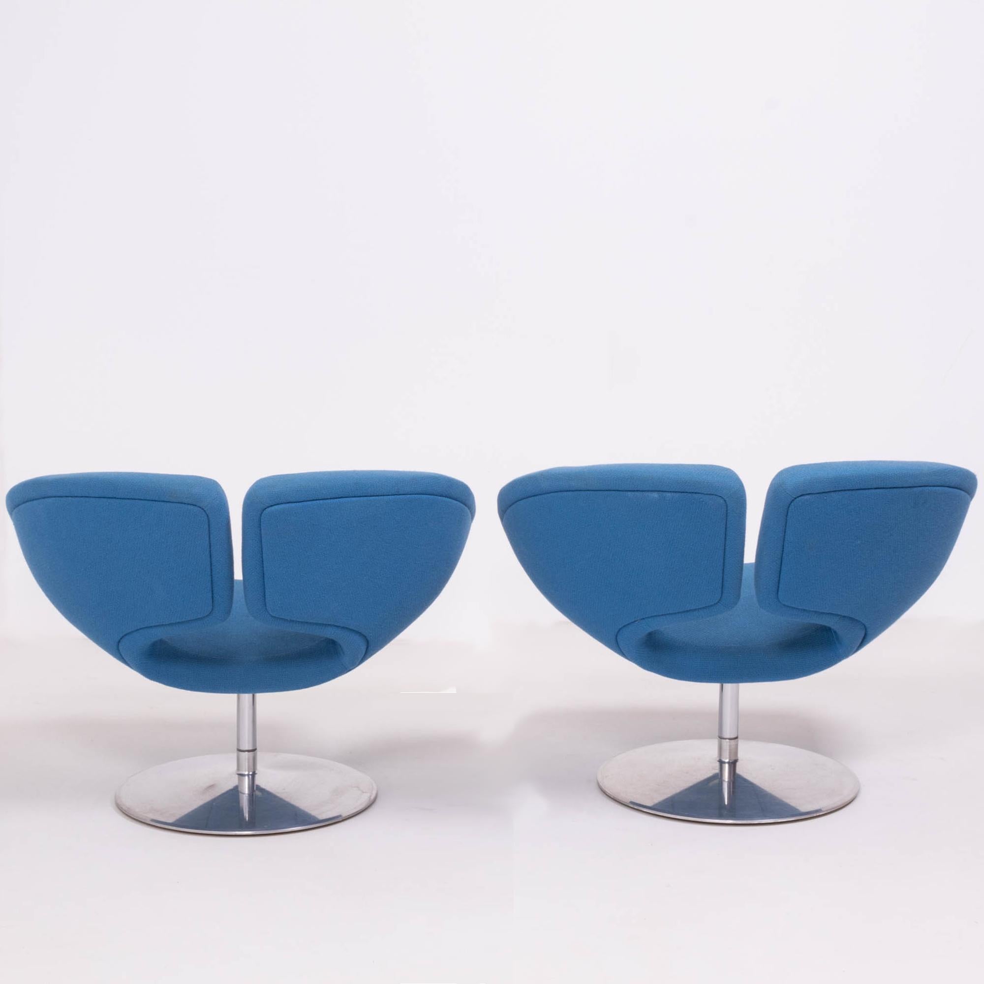 XXIe siècle et contemporain Fauteuils Artifort bleu Apollo de Patrick Norguet, lot de 2