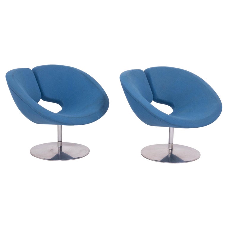 Artifort by Patrick Norguet Apollo Blue Armchairs, Set of 2 For Sale