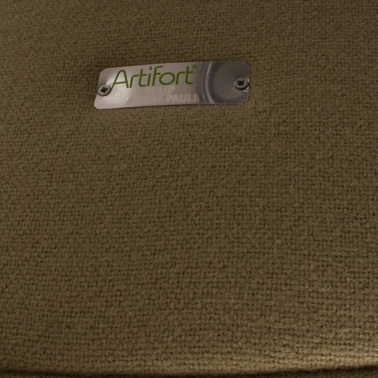 Artifort by Pierre Paulin Green Fabric Little Tulip Swivel Chair, Set of Two For Sale 7