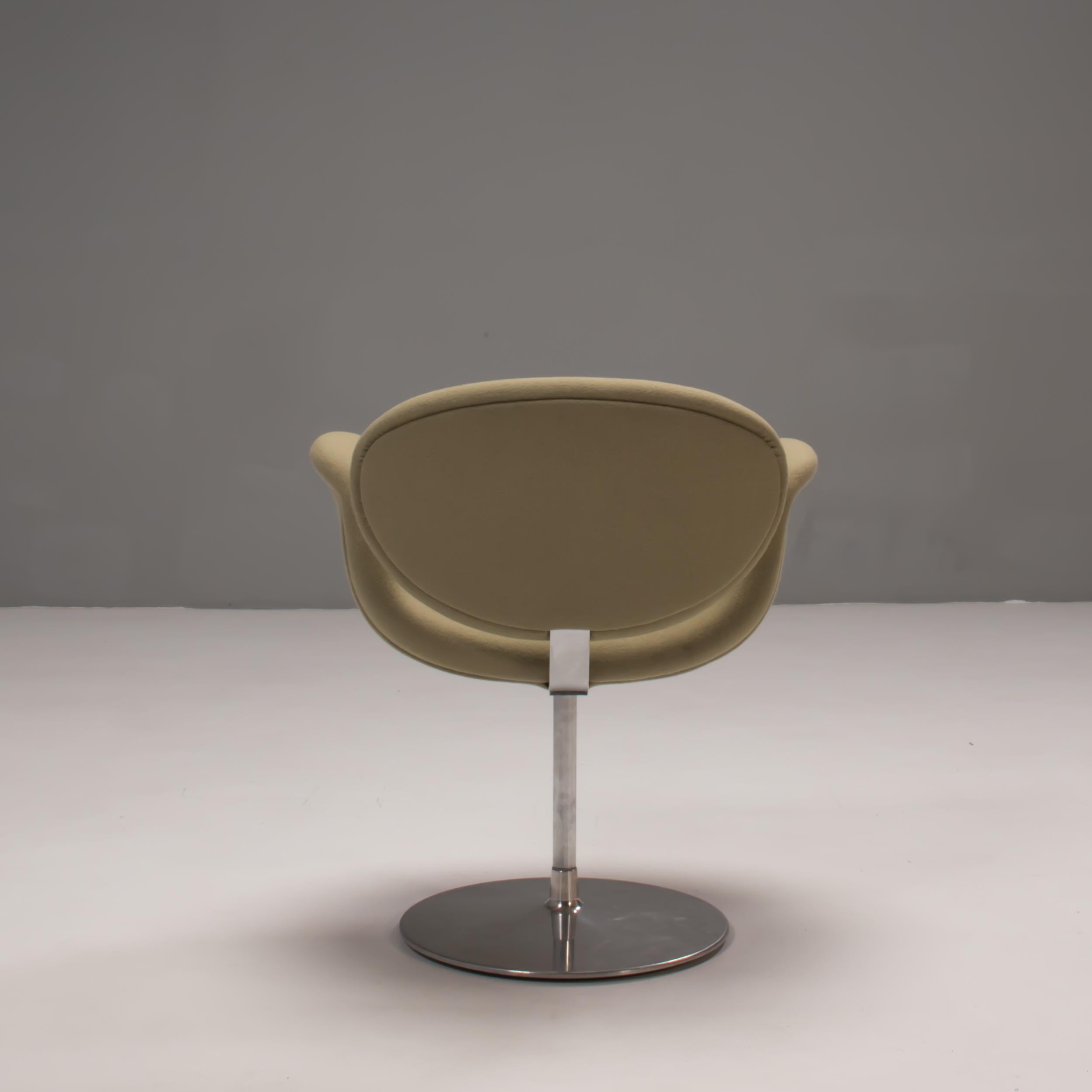 Mid-20th Century Artifort by Pierre Paulin Green Fabric Little Tulip Swivel Chairs, Set of 4