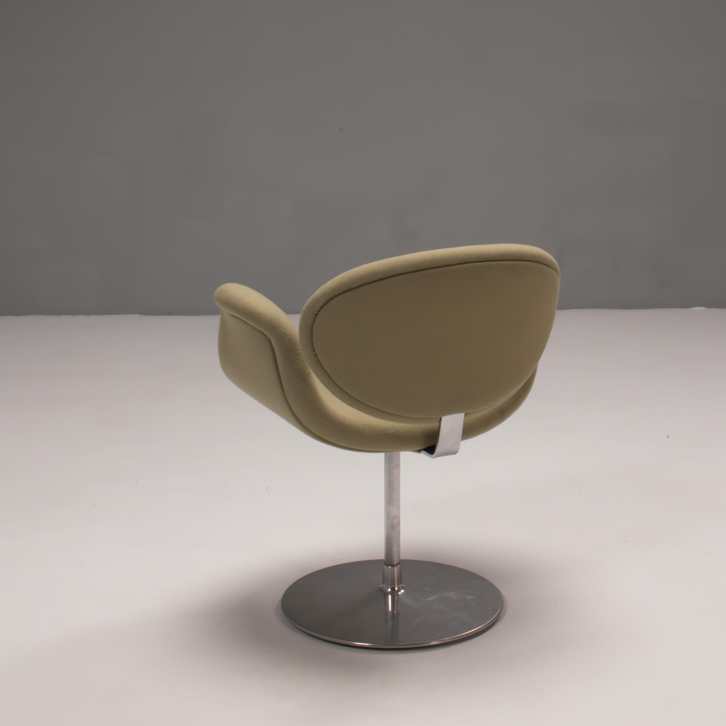 Artifort by Pierre Paulin Green Fabric Little Tulip Swivel Chairs, Set of 4 1