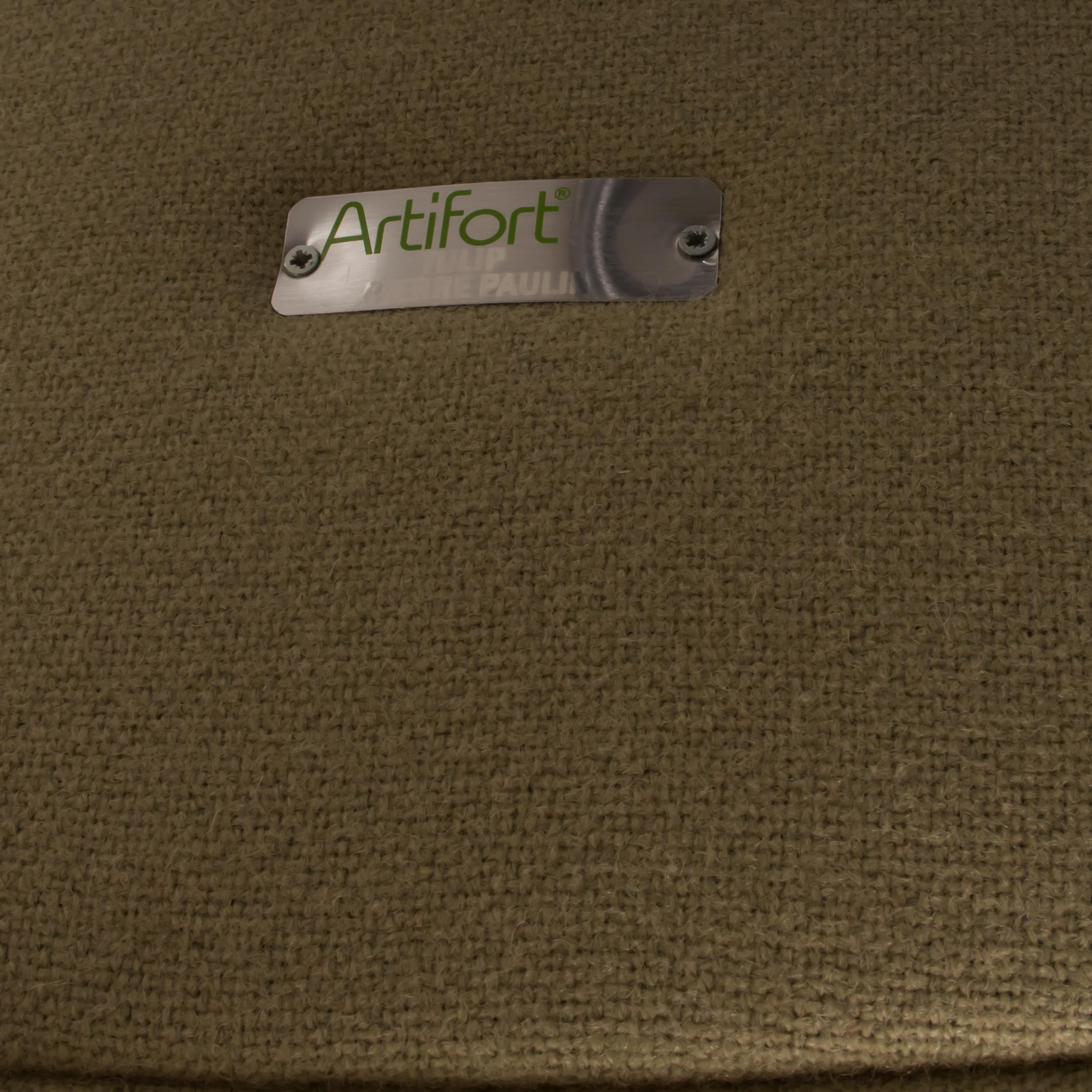 Artifort par Pierre Paulin, ensemble de trois chaises pivotantes Little Tulip en tissu vert en vente 9
