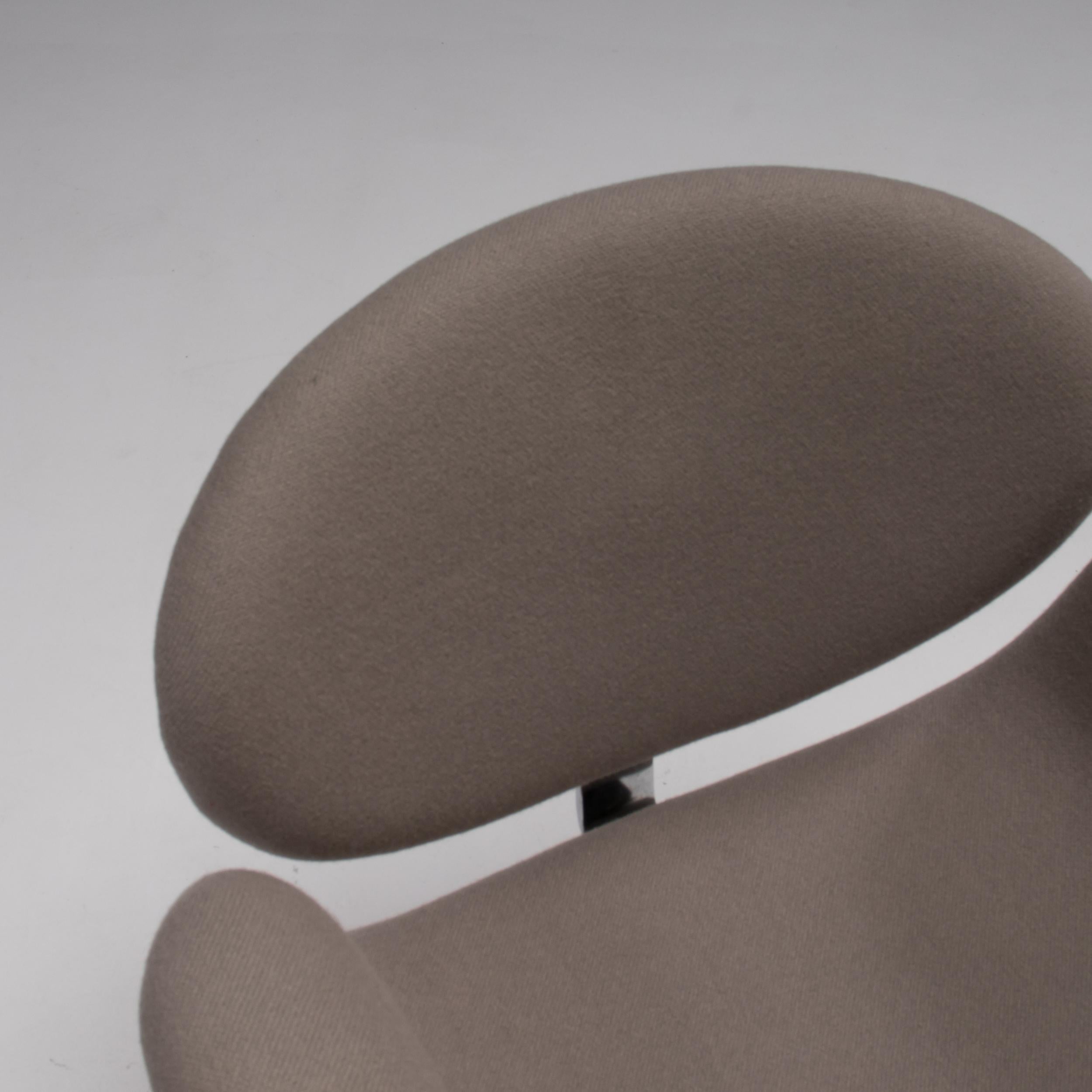 Artifort by Pierre Paulin Grey Fabric Little Tulip Swivel Chairs, Set of 2 10