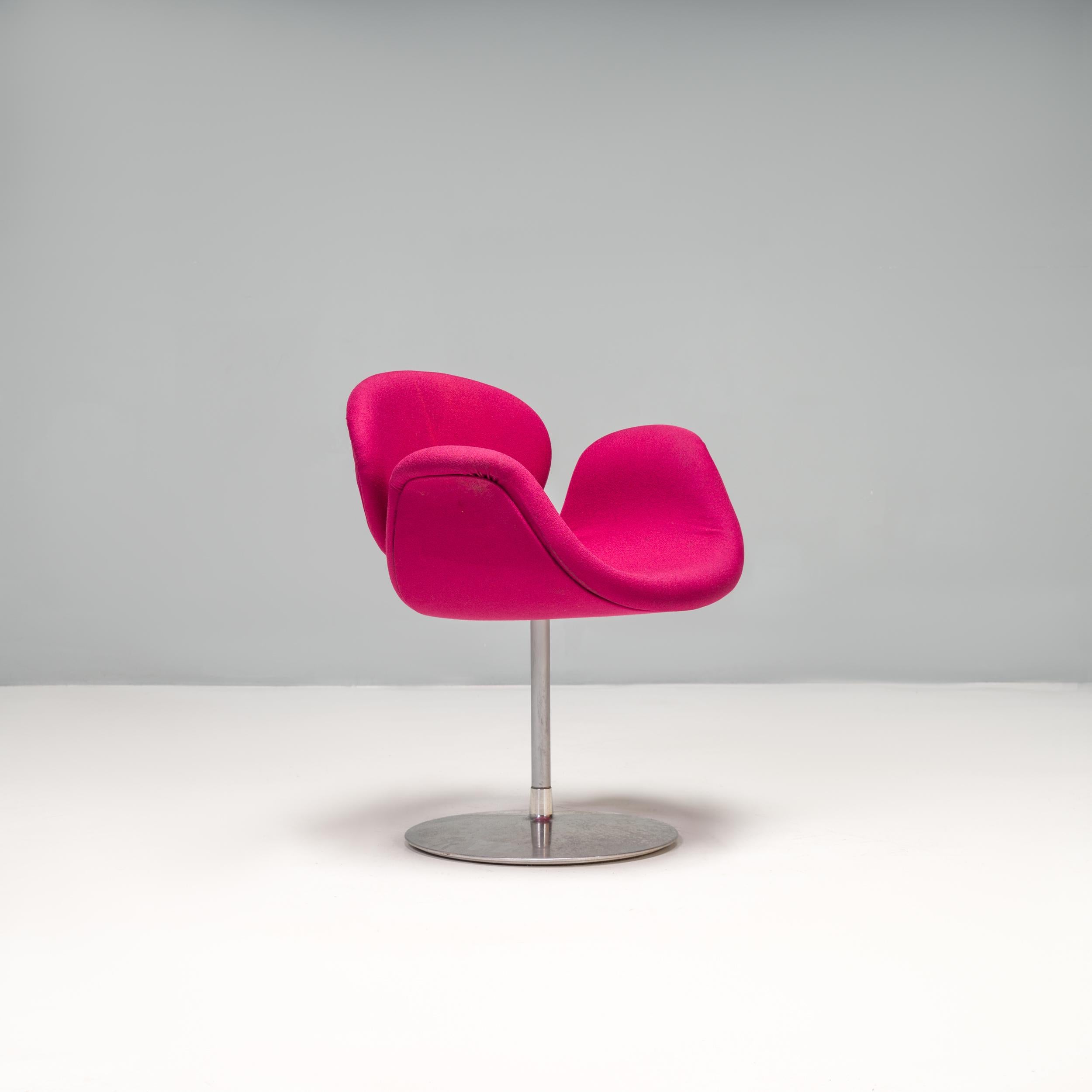 Schwenkbare Artifort-Stühle aus rosa Stoff von Pierre Paulin mit Tulpen, 4er-Set 4