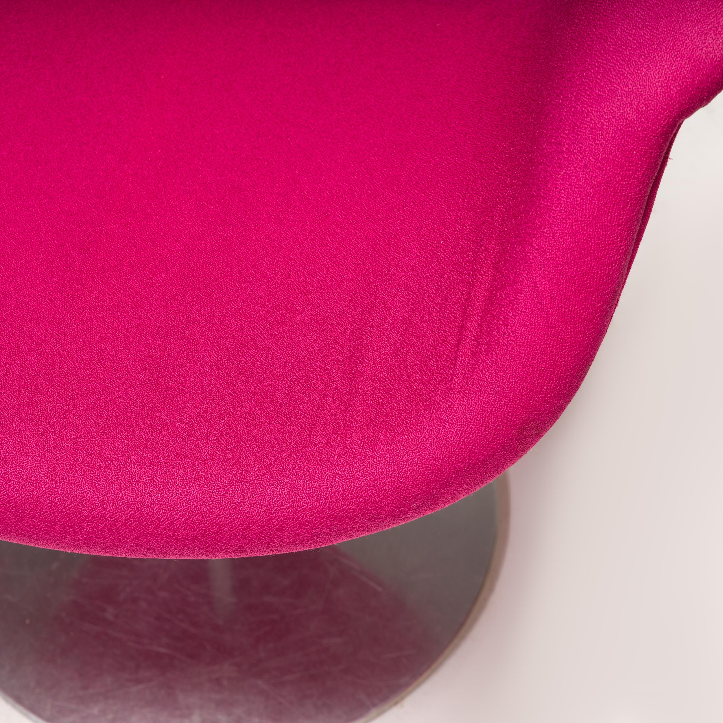 Artifort by Pierre Paulin Pink Fabric Little Tulip Swivel Chairs, Set of 4 4