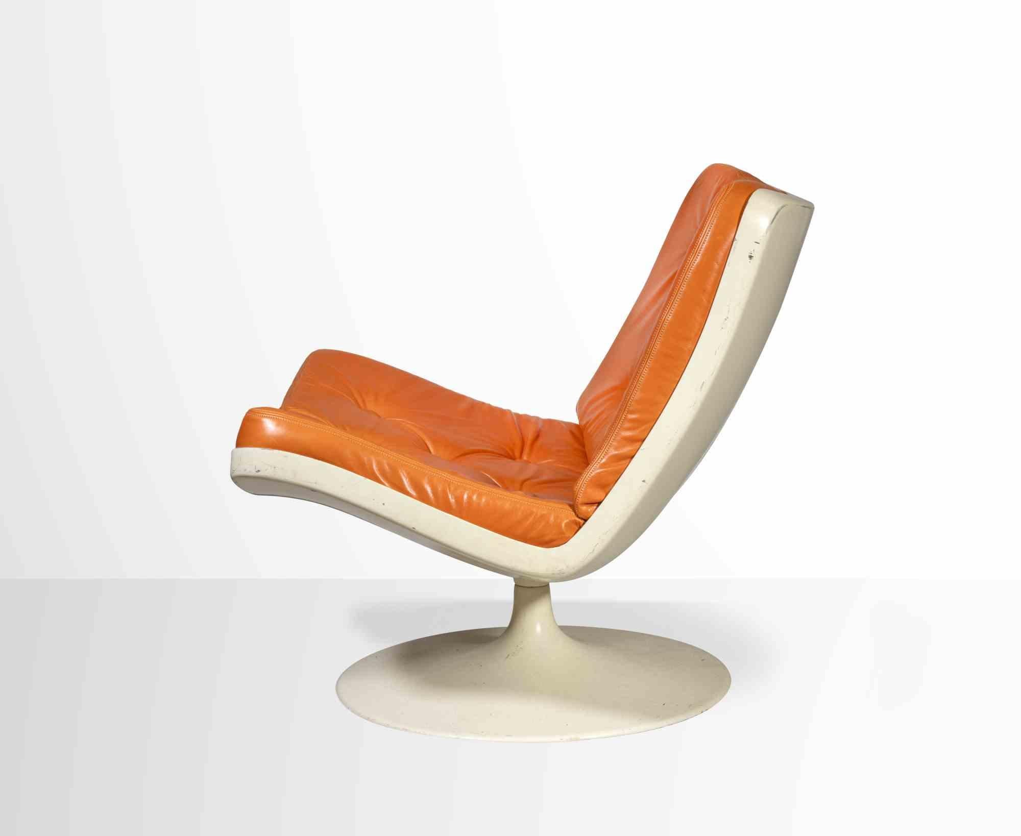 Artifort Chair F976 ist ein Designobjekt von Geoffrey Harcourt aus den 1970er Jahren.

Der Stuhl ist ein Entwurf von Geoffrey Harcourt für Artifort aus dem Jahr 1968. Modell F976.

Braunes Leder. Weiße Kunststoffschale mit Tulpenfuß

Guter Zustand