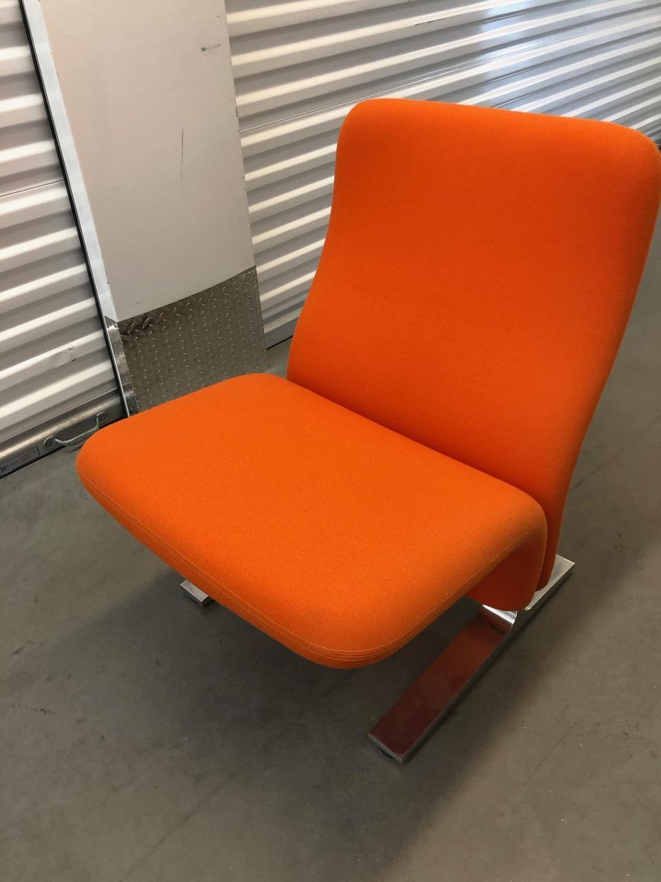Artifort Classic Orange Low Back Concorde Chair by Pierre Paulin 1