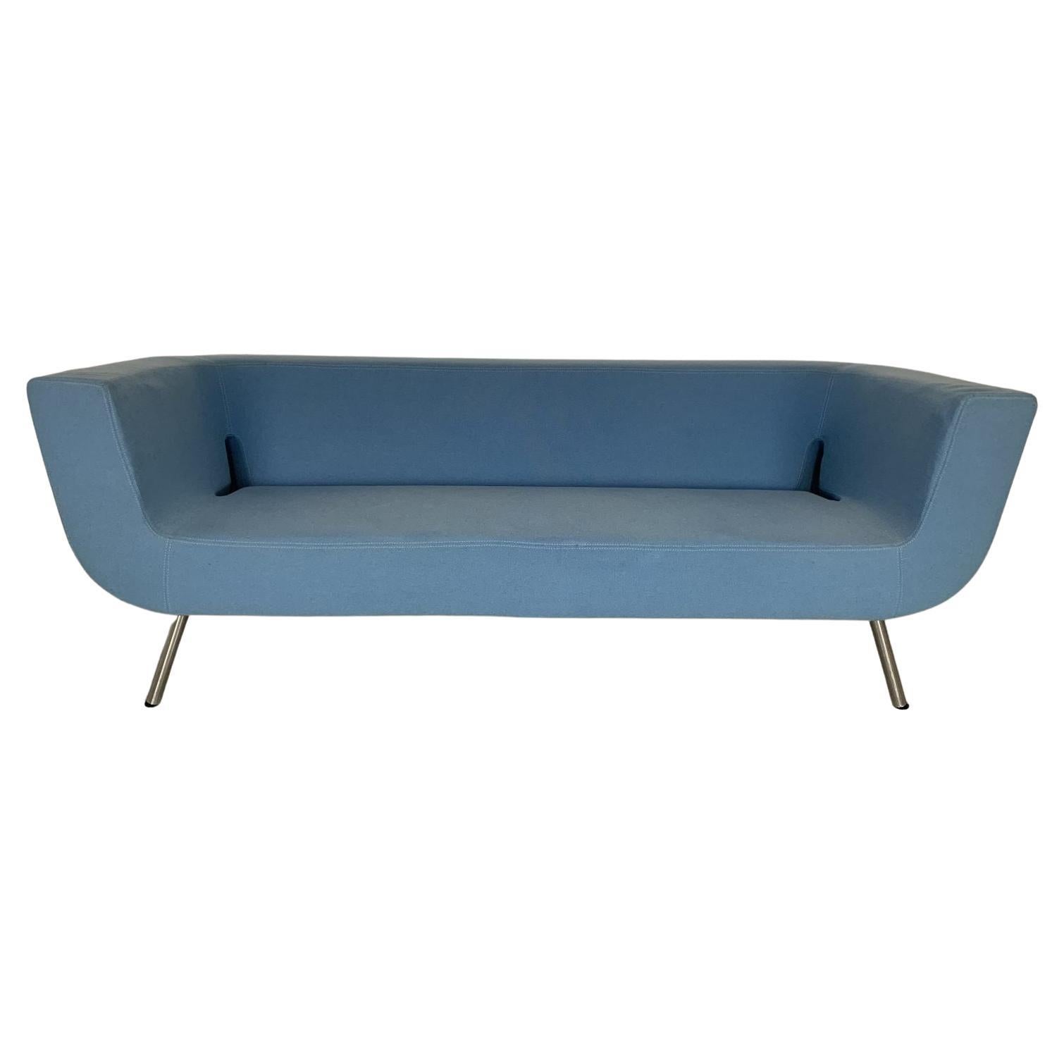 Artifort Diplomat Bono Sofa in Blue Kvadrat Wool For Sale