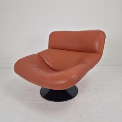 Artifort F518 Lounge Chair by Geoffrey Harcourt in Leather, 1970's