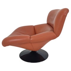 Artifort F518 Lounge Chair by Geoffrey Harcourt in Leather, 1970's